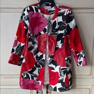 3 Sisters Red and Black Floral Jacket